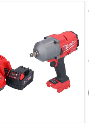 Milwaukee M18 FHIWF12-601 atornillador de impacto inalámbrico 18 V 1356 Nm 1/2" sin escobillas + 1x batería 6,0 Ah + cargador