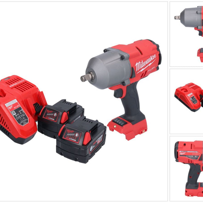 Clé à chocs sans fil Milwaukee M18 FHIWF12-602 18 V 1356 Nm 1/2" brushless + 2x batterie 6,0 Ah + chargeur