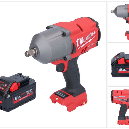 Milwaukee M18 FHIWF12-801 llave de impacto inalámbrica 18 V 1356 Nm 1/2" sin escobillas + 1x batería 8,0 Ah - sin cargador