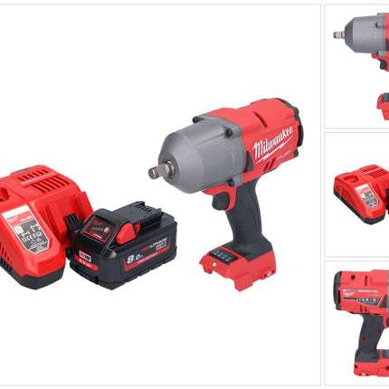 Milwaukee M18 FHIWF12-801 atornillador de impacto inalámbrico 18 V 1356 Nm 1/2" sin escobillas + 1x batería 8,0 Ah + cargador