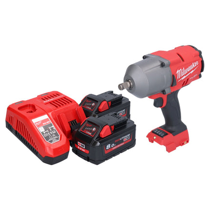 Llave de impacto a batería Milwaukee M18 FHIWF12-802 18 V 1356 Nm 1/2" sin escobillas + 2x batería 8,0 Ah + cargador