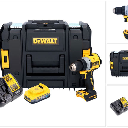 Taladro atornillador inalámbrico DeWalt DCD 800 E1T 18 V 90 Nm sin escobillas + 1x batería 1,7 Ah + cargador + TSTAK