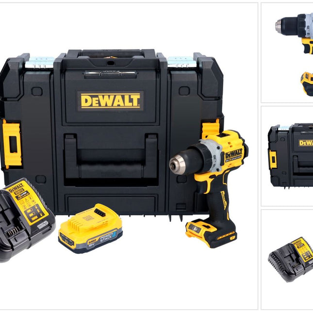 Taladro atornillador inalámbrico DeWalt DCD 800 E1T 18 V 90 Nm sin escobillas + 1x batería 1,7 Ah + cargador + TSTAK