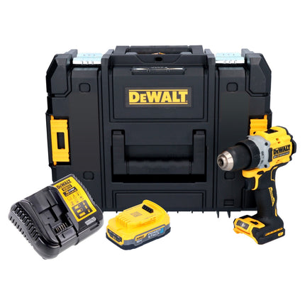 Taladro atornillador inalámbrico DeWalt DCD 800 E1T 18 V 90 Nm sin escobillas + 1x batería 1,7 Ah + cargador + TSTAK