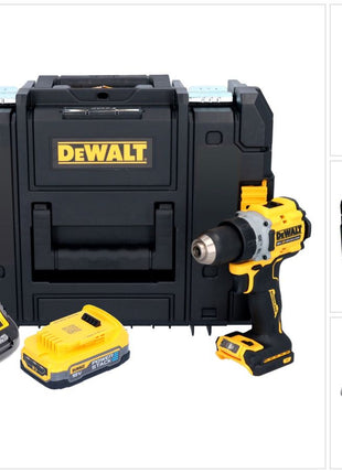 Taladro atornillador inalámbrico DeWalt DCD 800 E2T 18 V 90 Nm sin escobillas + 2x baterías 1,7 Ah + cargador + TSTAK