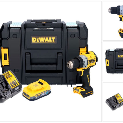 Taladro atornillador inalámbrico DeWalt DCD 800 E2T 18 V 90 Nm sin escobillas + 2x baterías 1,7 Ah + cargador + TSTAK