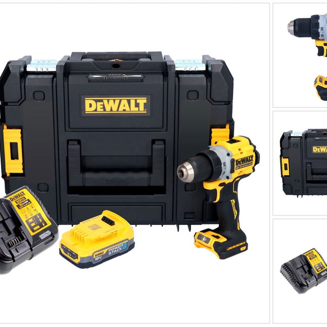 Taladro atornillador inalámbrico DeWalt DCD 800 E2T 18 V 90 Nm sin escobillas + 2x baterías 1,7 Ah + cargador + TSTAK
