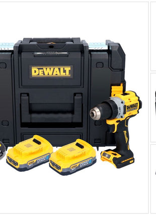 Taladro atornillador inalámbrico DeWalt DCD 800 E2T 18 V 90 Nm sin escobillas + 2x baterías 1,7 Ah + cargador + TSTAK