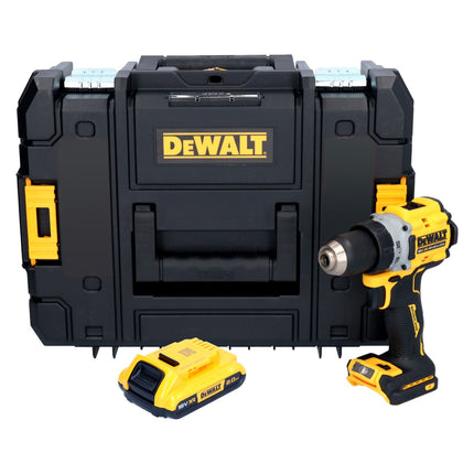Taladro atornillador inalámbrico DeWalt DCD 800 NT 18 V 90 Nm sin escobillas + 1x batería 2,0 Ah + TSTAK - sin cargador