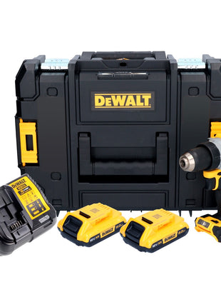 Perceuse-visseuse sans fil DeWalt DCD 800 D2T 18 V 90 Nm sans balais + 2x batteries 2,0 Ah + chargeur + TSTAK