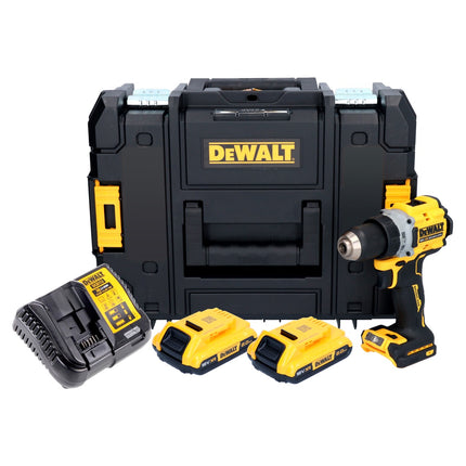 Taladro atornillador inalámbrico DeWalt DCD 800 D2T 18 V 90 Nm sin escobillas + 2x baterías 2,0 Ah + cargador + TSTAK