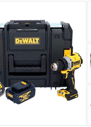 Taladro atornillador inalámbrico DeWalt DCD 800 M1T 18 V 90 Nm sin escobillas + 1x batería 4,0 Ah + cargador + TSTAK