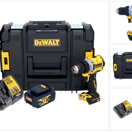 Taladro atornillador inalámbrico DeWalt DCD 800 M1T 18 V 90 Nm sin escobillas + 1x batería 4,0 Ah + cargador + TSTAK