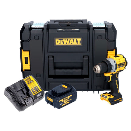 Taladro atornillador inalámbrico DeWalt DCD 800 M1T 18 V 90 Nm sin escobillas + 1x batería 4,0 Ah + cargador + TSTAK