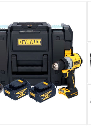 Perceuse-visseuse sans fil DeWalt DCD 800 M2T 18 V 90 Nm sans balais + 2x batteries 4,0 Ah + chargeur + TSTAK