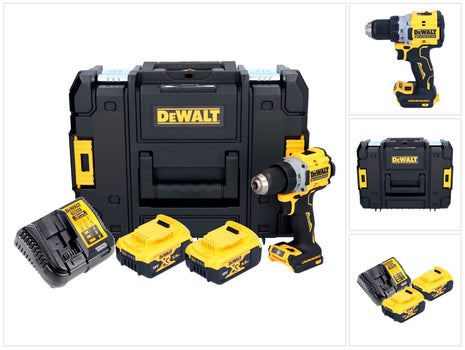 Taladro atornillador inalámbrico DeWalt DCD 800 P2T 18 V 90 Nm sin escobillas + 2x baterías 5,0 Ah + cargador + TSTAK