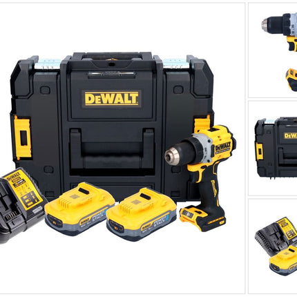 Taladro atornillador inalámbrico DeWalt DCD 800 H2T 18 V 90 Nm sin escobillas + 2x baterías 5,0 Ah + cargador + TSTAK