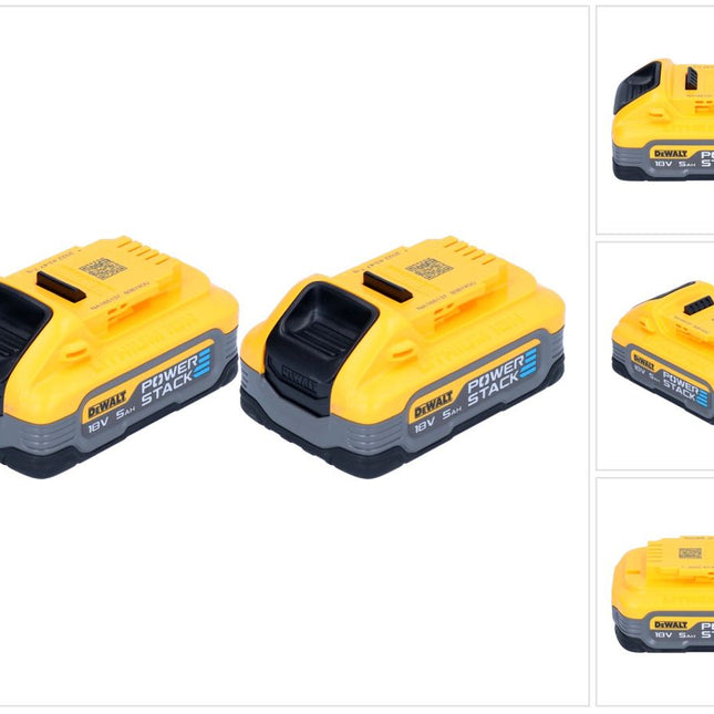DeWalt DCBP 518 H2 battery set 2x Powerstack battery 18 V 5.0 Ah / 5000 mAh XR Li-Ion - with charge level indicator