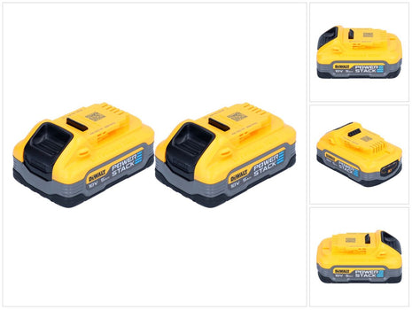 DeWalt Akku Set DCBP 518 H2 2x Powerstack Akku 18 V 5,0 Ah / 5000 mAh XR Li-Ion - mit Ladestandanzeige