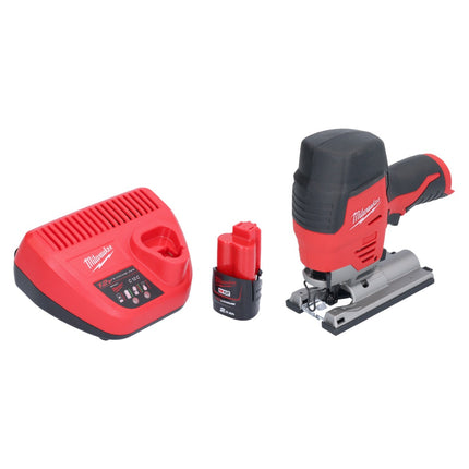 Milwaukee M12 JS-201 cordless jigsaw 12 V + 1x rechargeable battery 2.0 Ah + charger