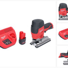 Sierra de calar sin cable Milwaukee M12 JS-251 12 V + 1x batería recargable 2,5 Ah + cargador