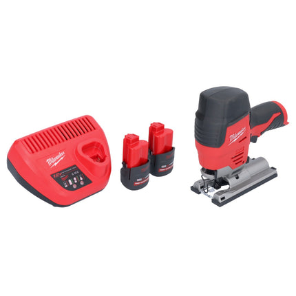 Milwaukee M12 JS-252 cordless jigsaw 12 V + 2x rechargeable battery 2.5 Ah + charger
