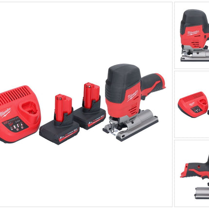 Sierra de calar sin cable Milwaukee M12 JS-502 12 V + 2x batería recargable 5,0 Ah + cargador