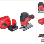 Sierra de calar a batería Milwaukee M12 JS-601 12 V + 1x batería 6,0 Ah + cargador