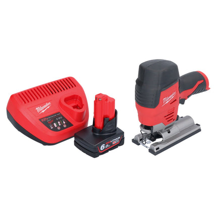 Sierra de calar a batería Milwaukee M12 JS-601 12 V + 1x batería 6,0 Ah + cargador