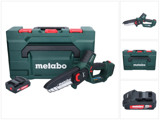 Metabo MS 18 LTX 15 sega da potatura a batteria 18 V 15 cm 5 m/s + 1x batteria ricaricabile 2,0 Ah + metaBOX - senza caricabatterie