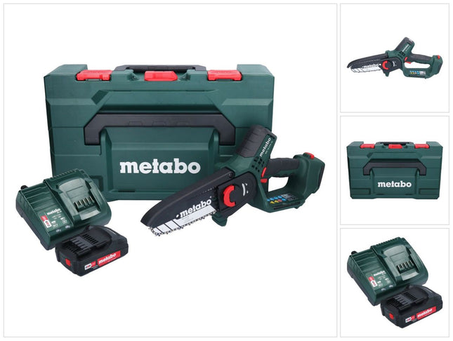 Metabo MS 18 LTX 15 sega da potatura a batteria 18 V 15 cm 5 m/s + 1x batteria ricaricabile 2,0 Ah + caricatore + metaBOX