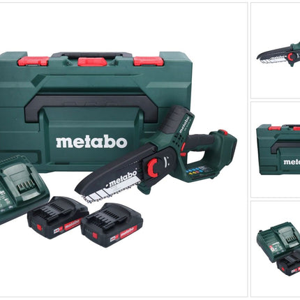 Metabo MS 18 LTX 15 cordless pruning saw 18 V 15 cm 5 m/s + 2x rechargeable battery 2.0 Ah + charger + metaBOX