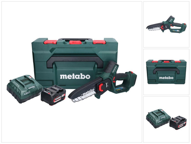 Metabo MS 18 LTX 15 podadora sin cable 18 V 15 cm 5 m/s + 1x batería recargable 4,0 Ah + cargador + metaBOX
