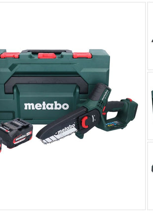 Metabo MS 18 LTX 15 sierra para madera a batería 18 V 15 cm 5 m/s + 2x batería 4,0 Ah + cargador + metaBOX