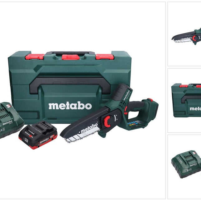 Metabo MS 18 LTX 15 podadora sin cable 18 V 15 cm 5 m/s + 1x batería recargable 4,0 Ah + cargador + metaBOX