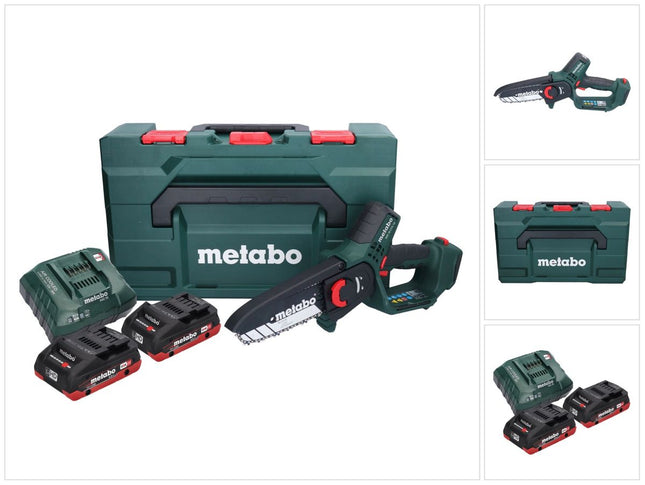 Metabo MS 18 LTX 15 sega da potatura a batteria 18 V 15 cm 5 m/s + 2x batteria 4,0 Ah + caricatore + metaBOX