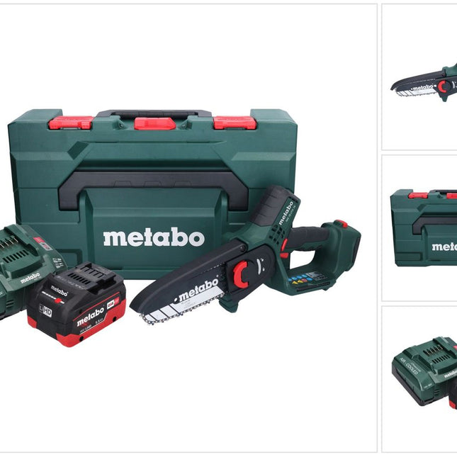 Metabo MS 18 LTX 15 cordless pruning saw 18 V 15 cm 5 m/s + 1x rechargeable battery 5.5 Ah + charger + metaBOX
