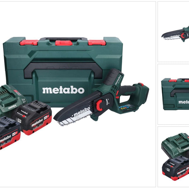 Akumulatorowa pilarka do gałęzi Metabo MS 18 LTX 15 18 V 15 cm 5 m/s + 2x akumulator 5,5 Ah + ładowarka + metaBOX
