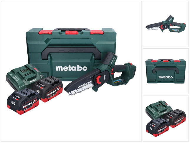 Metabo MS 18 LTX 15 cordless pruning saw 18 V 15 cm 5 m/s + 2x rechargeable battery 5.5 Ah + charger + metaBOX