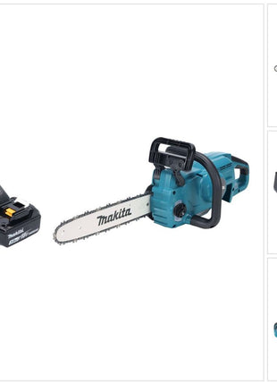 Motosierra a batería Makita DUC 357 RFX2 18 V 35 cm 7,7 m/s sin escobillas + 1x batería 3,0 Ah + cargador