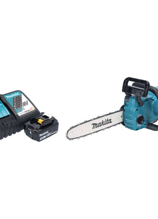 Motosierra a batería Makita DUC 357 RFX2 18 V 35 cm 7,7 m/s sin escobillas + 1x batería 3,0 Ah + cargador