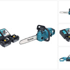 Makita DUC 357 RM2X2 Motosierra sin cable 18 V 35 cm 7,7 m/s Sin escobillas + 2x batería 4,0 Ah + cargador