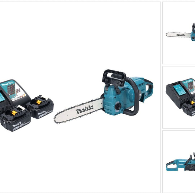 Makita DUC 357 RM2X2 Cordless chainsaw 18 V 35 cm 7.7 m/s Brushless + 2x battery 4.0 Ah + charger