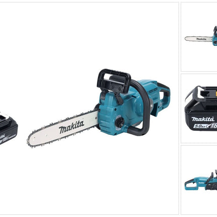 Makita DUC 357 TX2 Motosierra sin cable 18 V 35 cm 7,7 m/s Sin escobillas + 1x batería 5,0 Ah - sin cargador