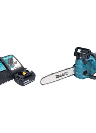 Motosierra a batería Makita DUC 357 RTX2 18 V 35 cm 7,7 m/s sin escobillas + 1x batería 5,0 Ah + cargador