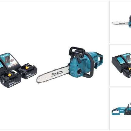 Makita DUC 357 RG2X2 Cordless chainsaw 18 V 35 cm 7.7 m/s Brushless + 2x battery 6.0 Ah + charger