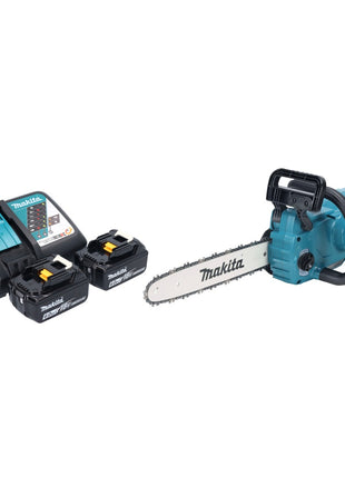 Makita DUC 357 RG2X2 Trononneuse d'elagage sans fil 18 V 35 cm 7,7 m/s Brushless + 2x batterie 6,0 Ah + kit chargeur