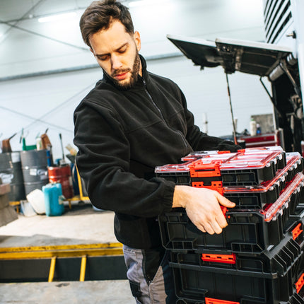 Qbrick System ONE Organizador XL 2.0 apilable 582 x 387 x 131 mm 13,5 l IP66 con 6 encastres y 6 separadores