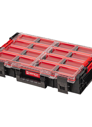 Qbrick System ONE Organizer XL 2.0 Long Bin empilable 582 x 387 x 131 mm 13,5 l IP66 avec 4 inlays et 12 séparateurs