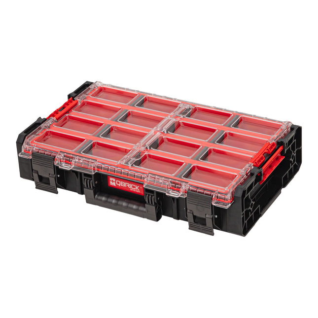 Qbrick System ONE Organizador XL 2.0 Contenedor largo apilable 582 x 387 x 131 mm 13,5 l IP66 con 4 encastres y 12 separadores